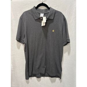 Brooks Brothers Mens Performance Polo Shirt XL Gray Golf Golden Fleece